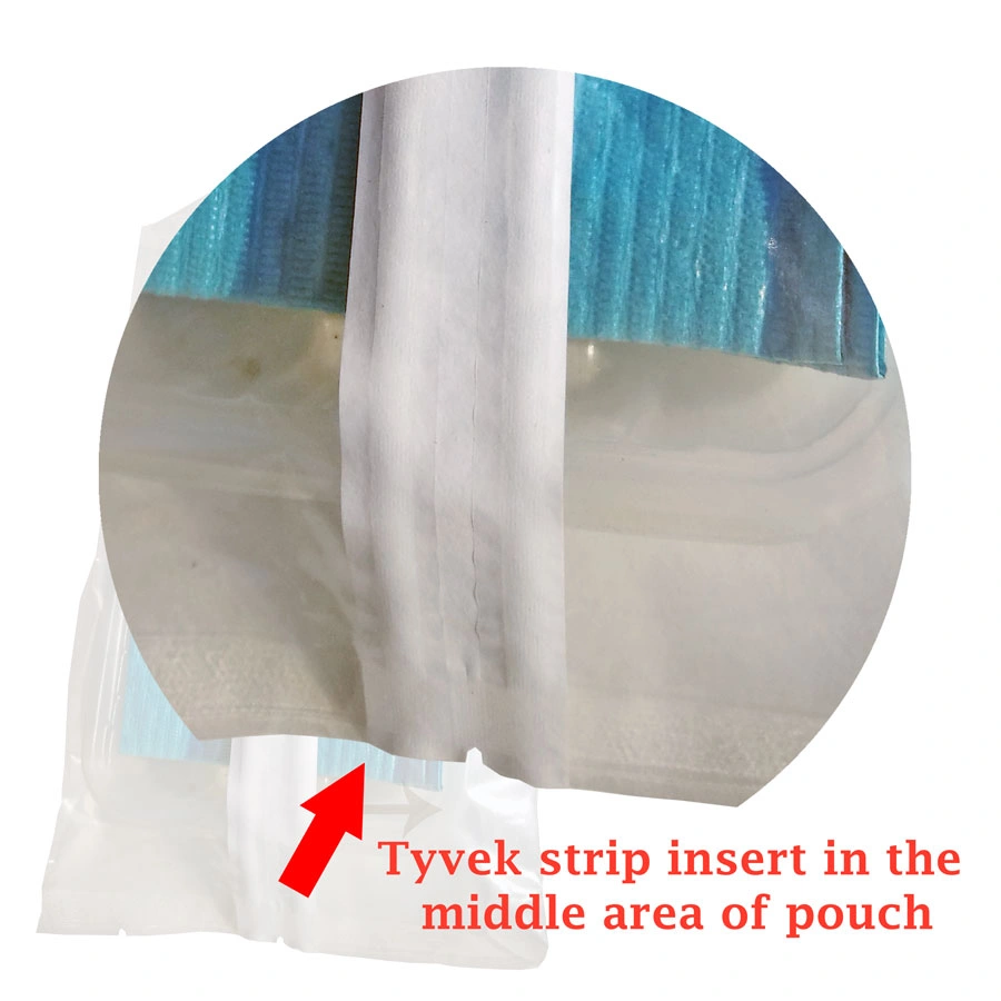 pouch with tyvek strip on the middle pouch with tyvek strip on the middle
