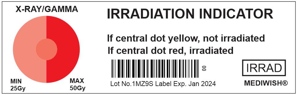 25 Gy irradiated x-ray indicator
