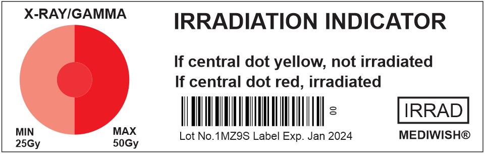 50 Gy irradiated  e beam indicator