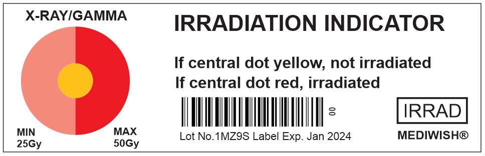 x-ray gamma irradiation indicator